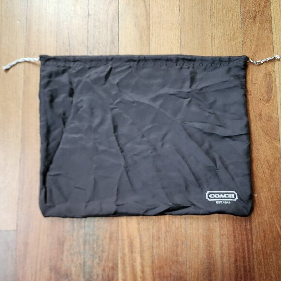 Coach Brown Silk Drawstring Dust Bag 15 x 19 - Picture 2 of 15